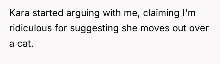 Kara started arguing with me, claiming I'm ridiculous for suggesting...