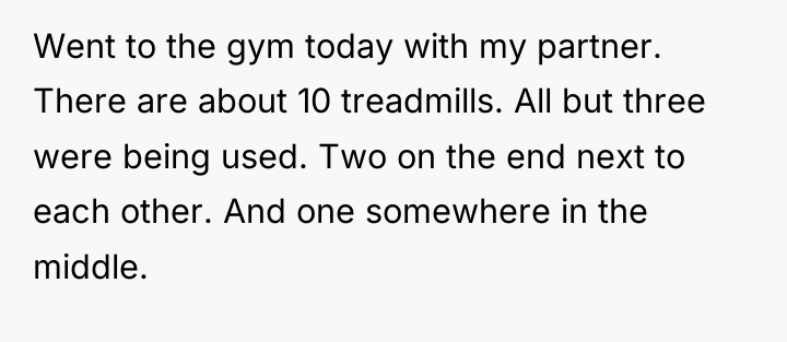 Went to the gym today with my partner. There are...