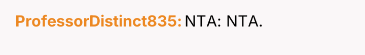ProfessorDistinct835 NTA: NTA.