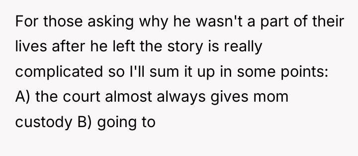 For those asking why he wasn't a part of their...