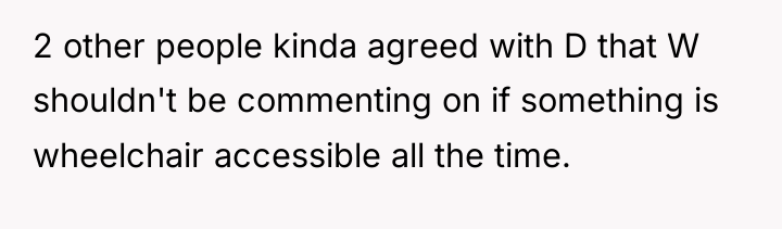 2 other people kinda agreed with D that W shouldn't...