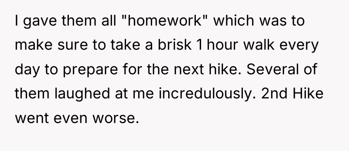 I gave them all "homework" which was to make sure...