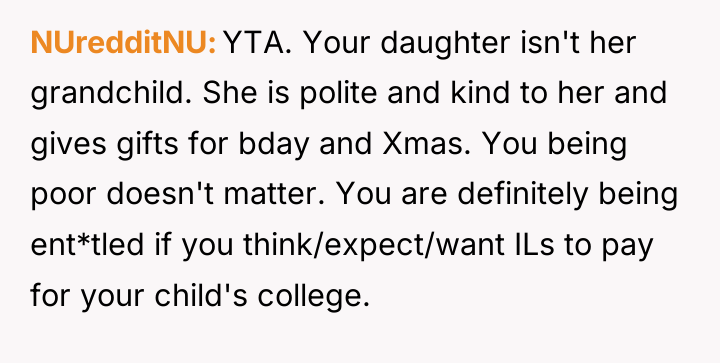 NUredditNU YTA. Your daughter isn't her grandchild. She is polite...