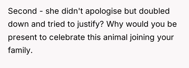 Second - she didn't apologise but doubled down and tried...