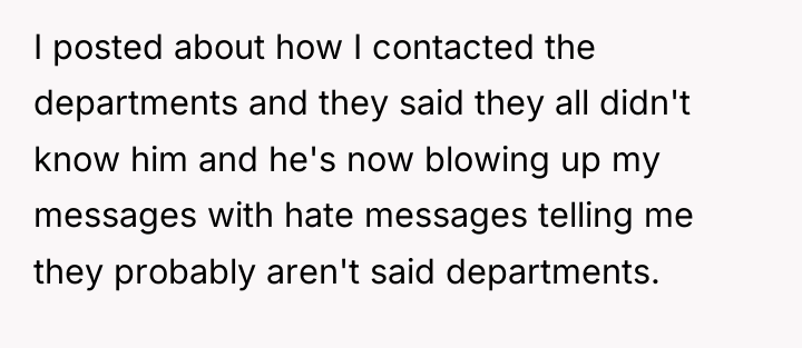 I posted about how I contacted the departments and they...