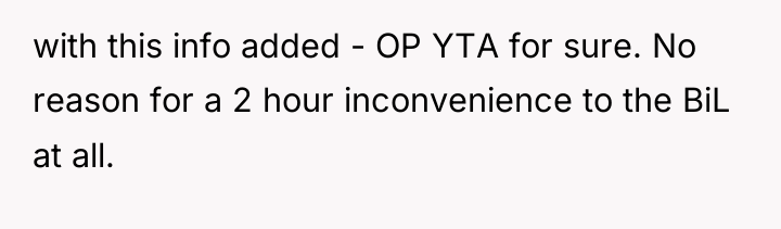 with this info added - OP YTA for sure. No...