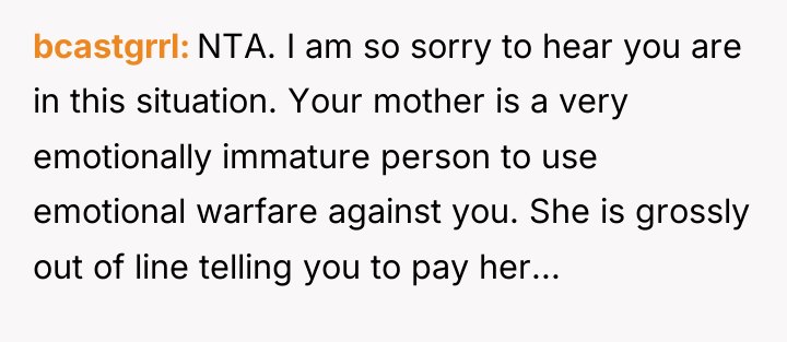 bcastgrrl NTA. I am so sorry to hear you are...