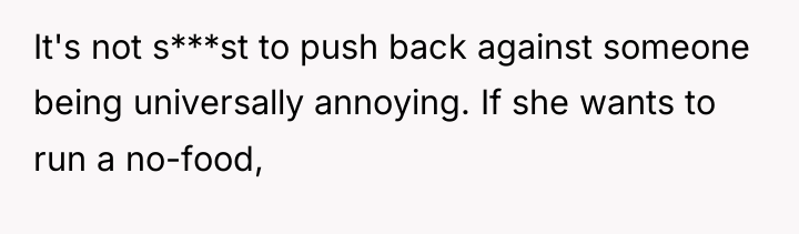It's not s***st to push back against someone being universally...