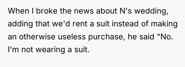 When I broke the news about N's wedding, adding that...