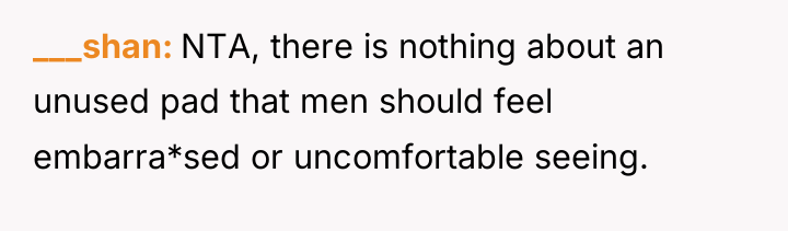 ___shan NTA, there is nothing about an unused pad that...