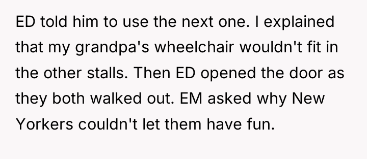 ED told him to use the next one. I explained...