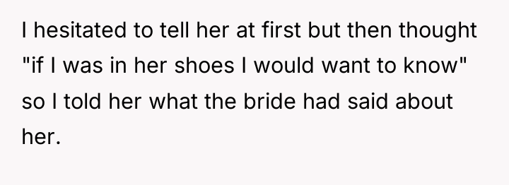 I hesitated to tell her at first but then thought...