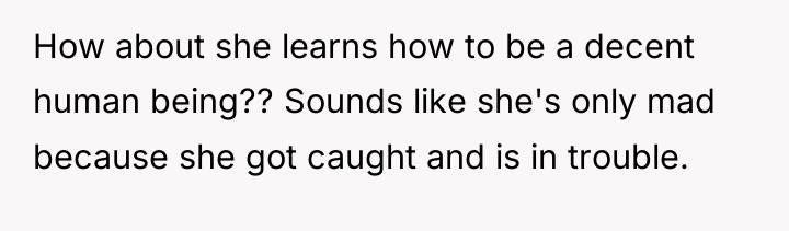 How about she learns how to be a decent human...