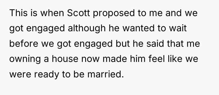 This is when Scott proposed to me and we got...