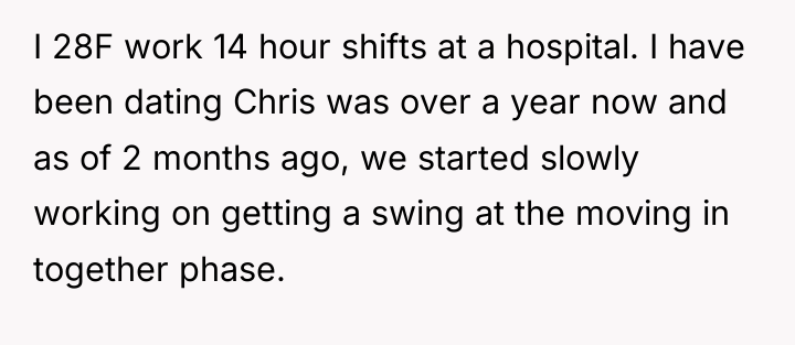 I 28F work 14 hour shifts at a hospital. I...