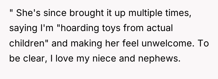" She's since brought it up multiple times, saying I'm...