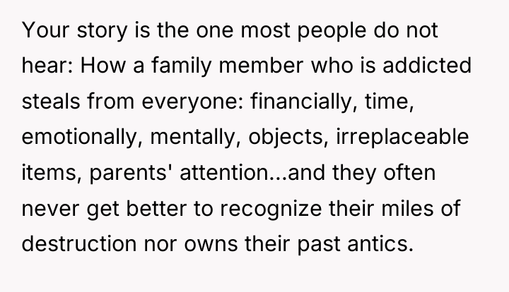 Your story is the one most people do not hear:...