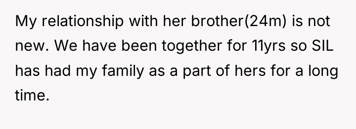 My relationship with her brother(24m) is not new. We have...