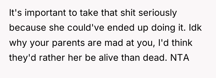 It's important to take that shit seriously because she could've...
