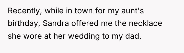 Recently, while in town for my aunt's birthday, Sandra offered...