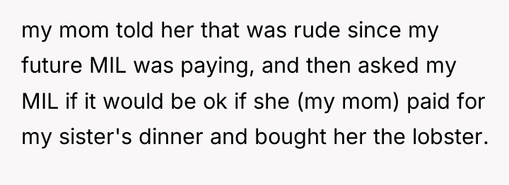 my mom told her that was rude since my future...