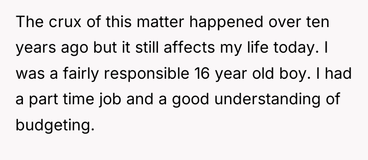 The crux of this matter happened over ten years ago...