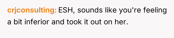 crjconsulting ESH, sounds like you're feeling a bit inferior and...