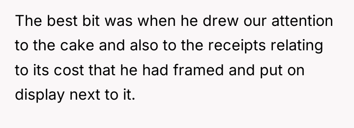 The best bit was when he drew our attention to...