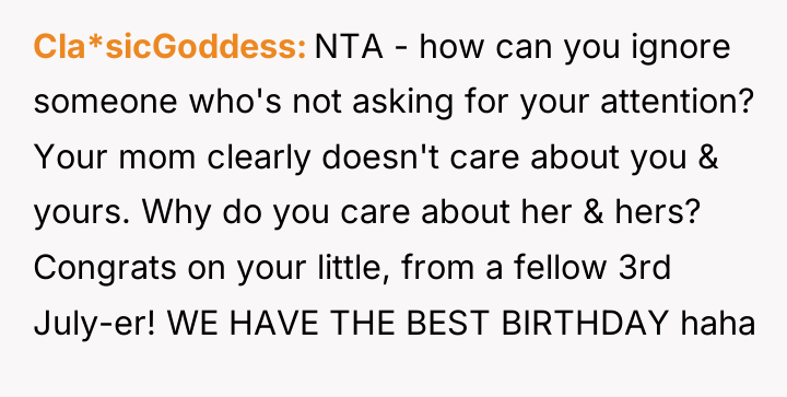 Cla*sicGoddess NTA - how can you ignore someone who's not...
