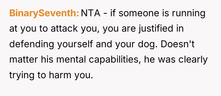 BinarySeventh NTA - if someone is running at you to...