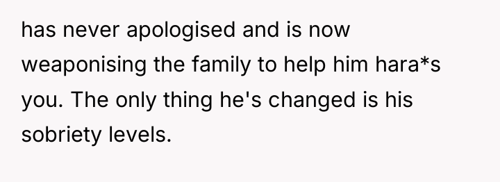 has never apologised and is now weaponising the family to...