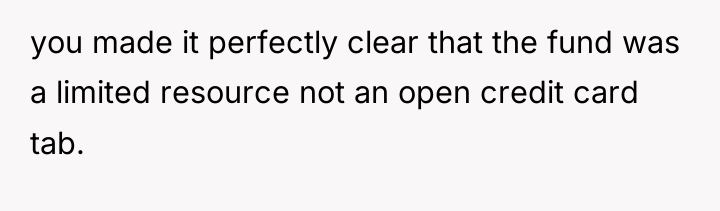 you made it perfectly clear that the fund was a...