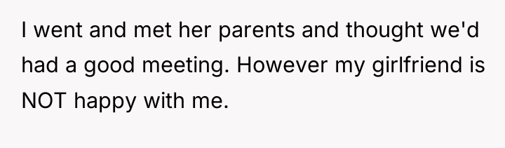 I went and met her parents and thought we'd had...