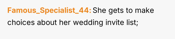 Famous_Specialist_44 She gets to make choices about her wedding invite...