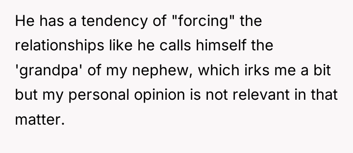 He has a tendency of "forcing" the relationships like he...