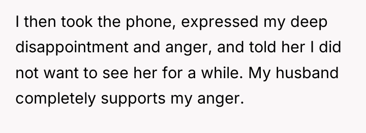 I then took the phone, expressed my deep disappointment and...