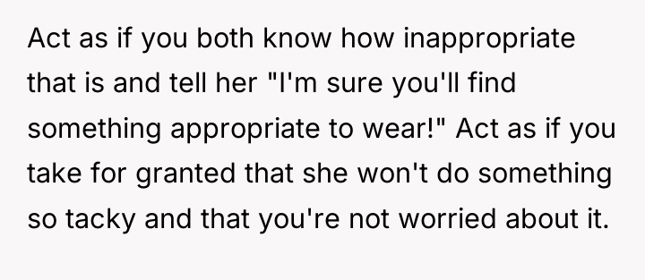Act as if you both know how inappropriate that is...