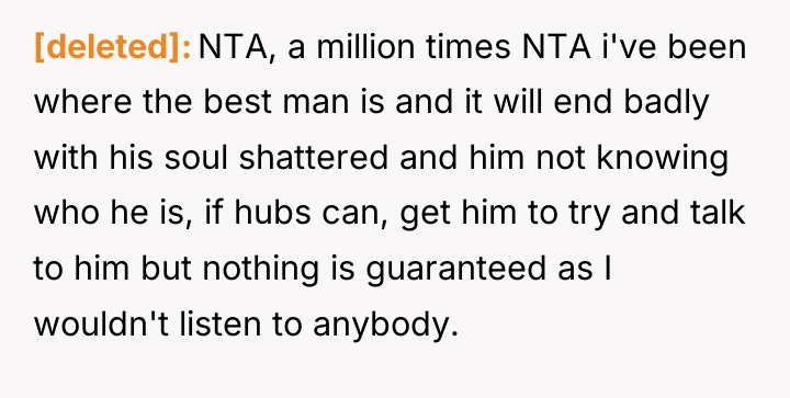 [deleted] NTA, a million times NTA i've been where the...