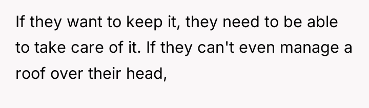 If they want to keep it, they need to be...