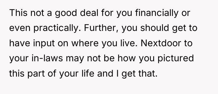 This not a good deal for you financially or even...