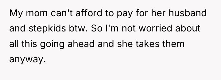 My mom can't afford to pay for her husband and...