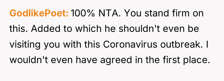GodlikePoet 100% NTA. You stand firm on this. Added to...