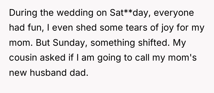 During the wedding on Sat**day, everyone had fun, I even...