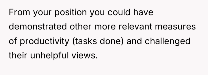 From your position you could have demonstrated other more relevant...