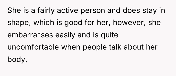 She is a fairly active person and does stay in...