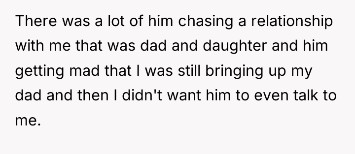 There was a lot of him chasing a relationship with...