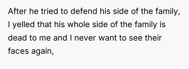 After he tried to defend his side of the family,...
