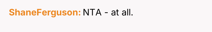 ShaneFerguson NTA - at all.
