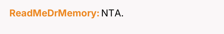 ReadMeDrMemory NTA.