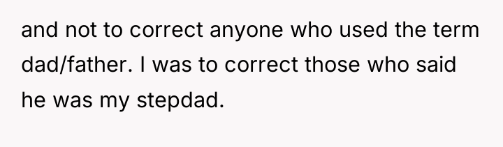 and not to correct anyone who used the term dad/father....